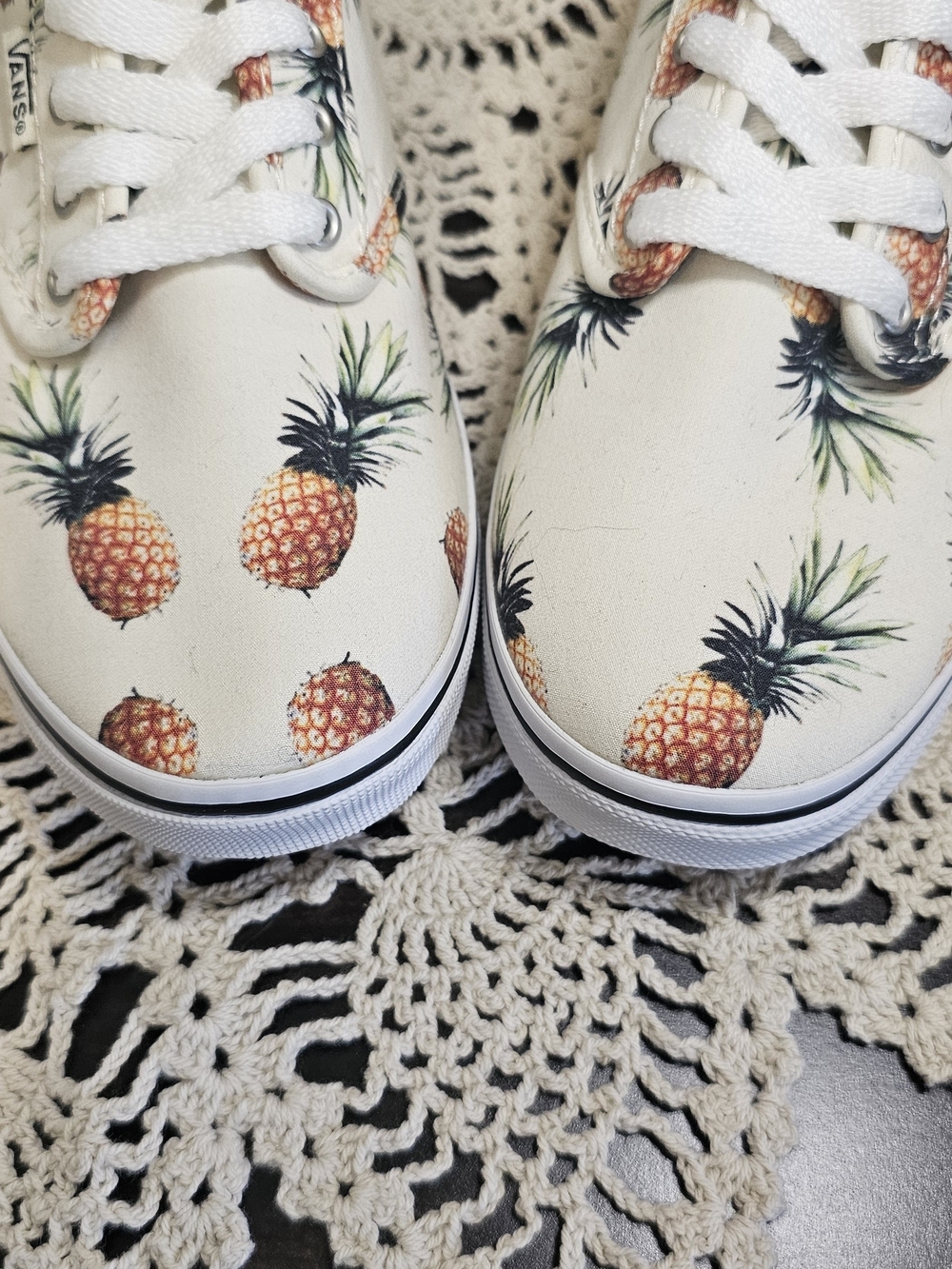 Vans Pineapple Print Women's Lace-Up Sneakers - White - Picture 7 of 13
